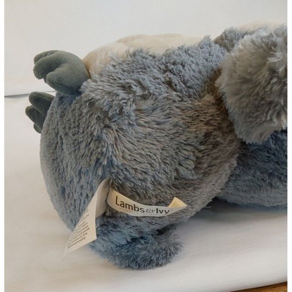 Lambs & Ivy Gray Owl Plush 12" Girl Orange Bow pre-owned  good condition. - Picture 5 of 7